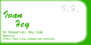 ivan hey business card